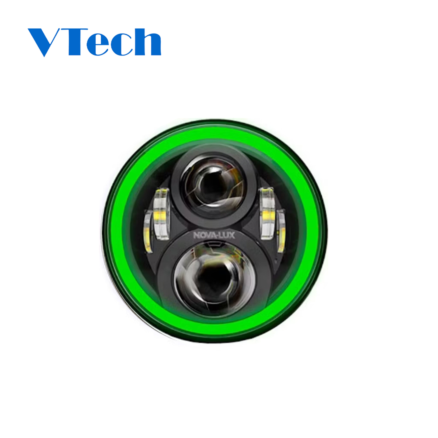 Freightliner Coronado Truck Parts 7" Round Projection LED Color Shift Angel Eye Headlight Set