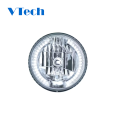 Freightliner Coronado  7" Round Crystal Headlight With 34 Auxiliary LEDs Duty Truck Headlamp Replacement