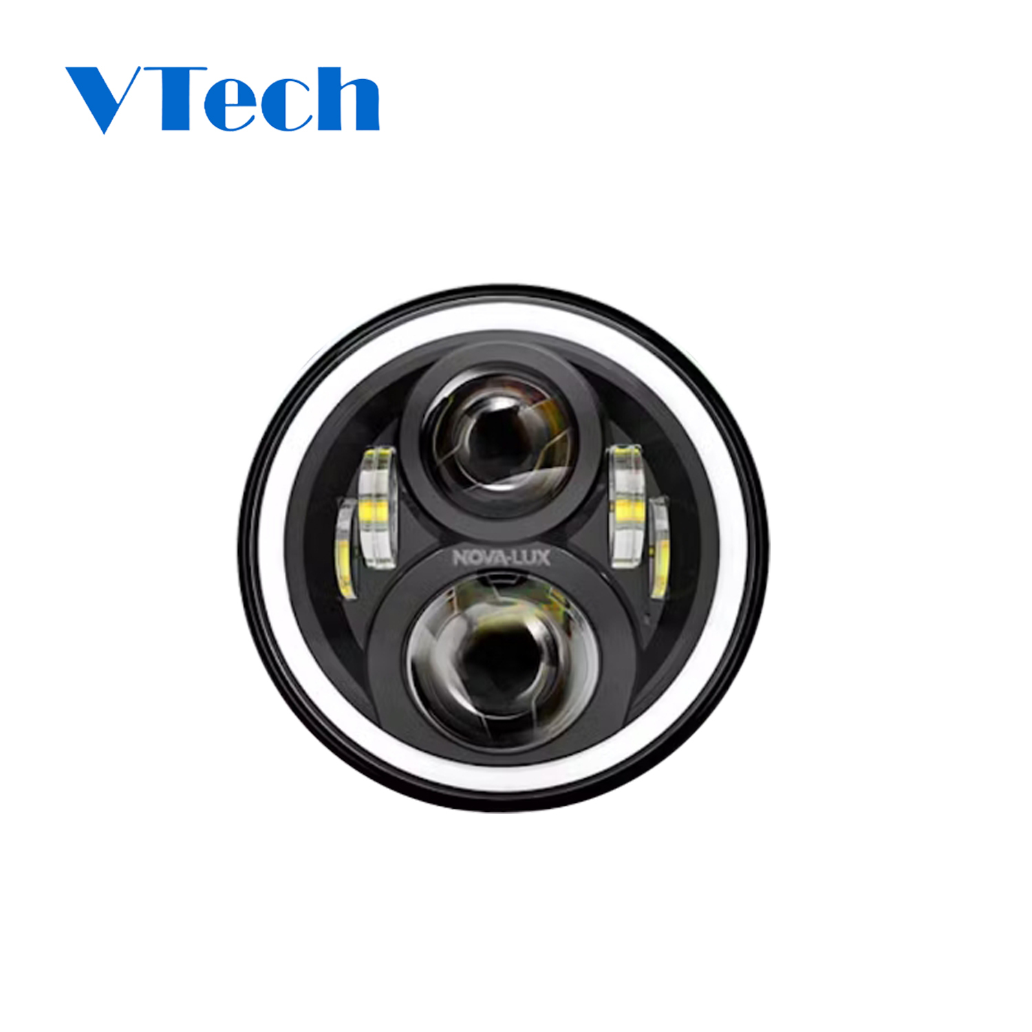 Freightliner Coronado Truck Parts 7" Round Projection LED Color Shift Angel Eye Headlight Set