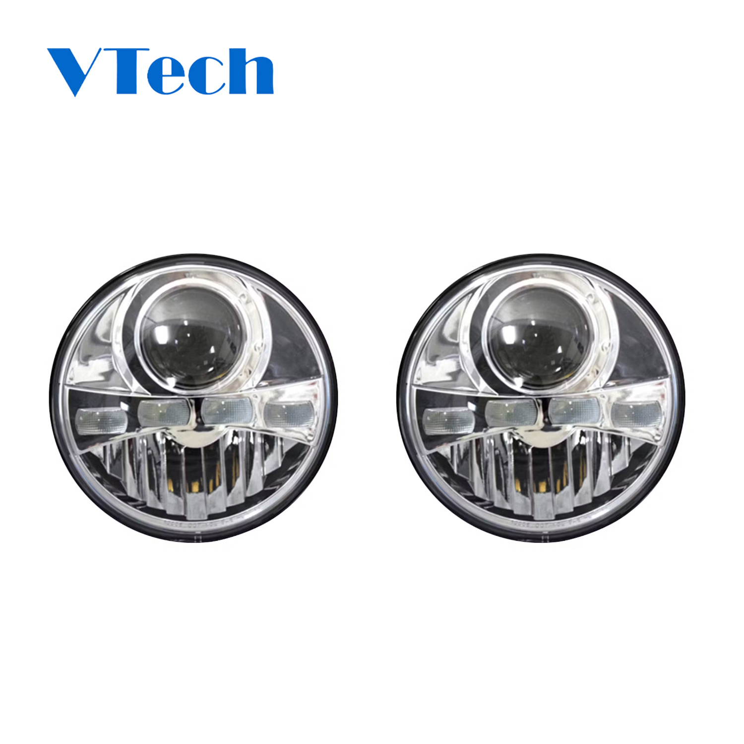 Freightliner Universal 7" Round LED Projector Headlight With 4 Diodes Headlamp for Duty Truck