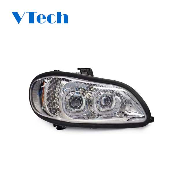 Freightliner M2 Full LED Chrome Projection Headlights With DRL Halo Ring