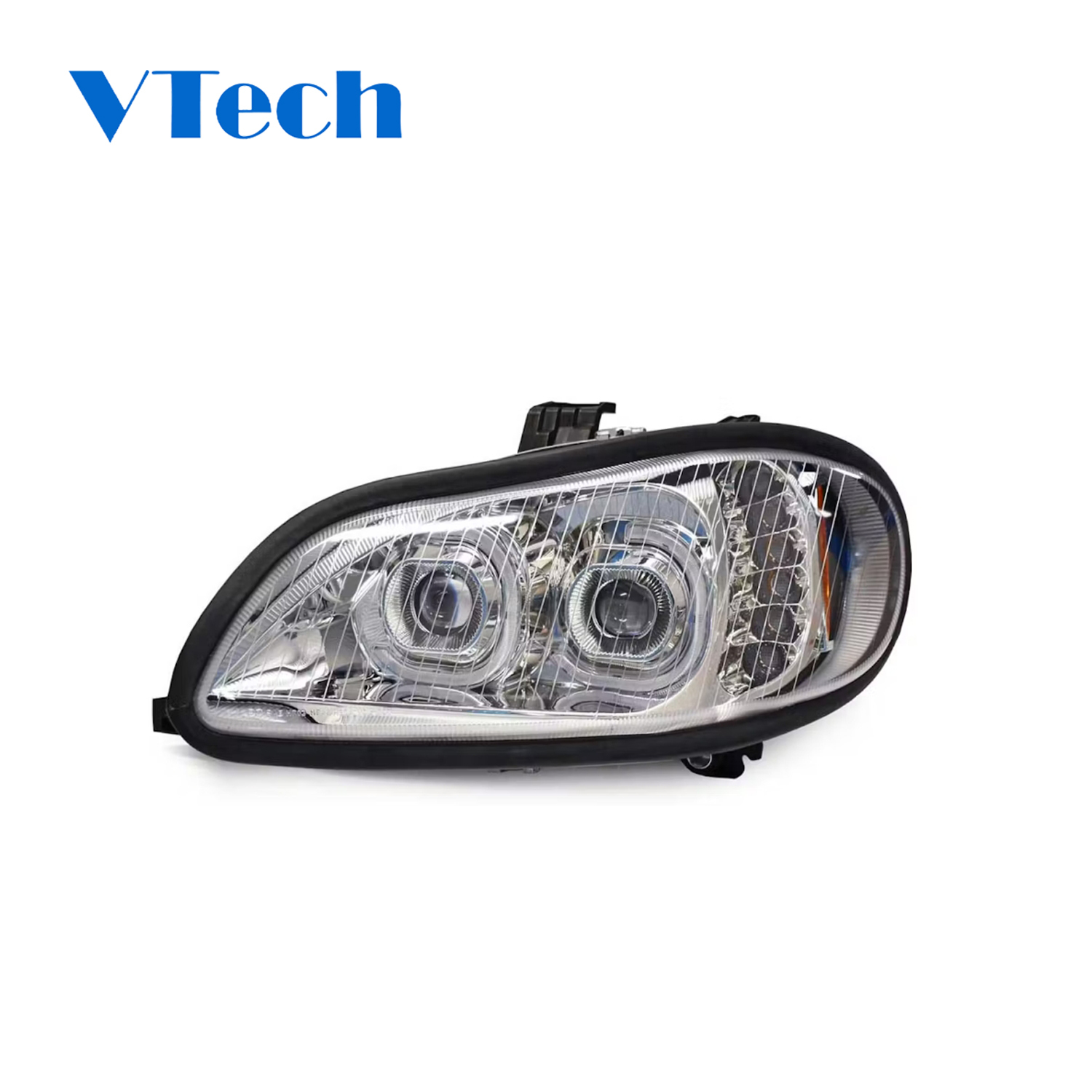 Freightliner M2 Full LED Chrome Projection Headlights With DRL Halo Ring