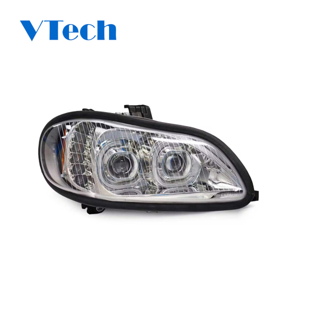 Freightliner M2 Full LED Chrome Projection Headlights With DRL Halo Ring Driver Side