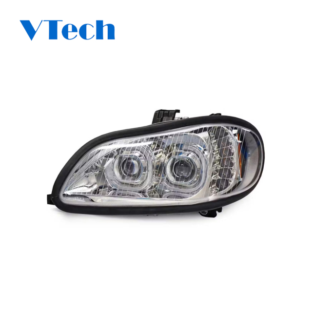 Freightliner M2 Full LED Chrome Projection Headlights With DRL Halo Ring Driver Side