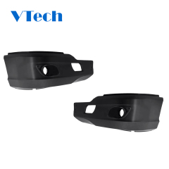 Kenworth T680 Duty Truck Chrome Plastic Bumper Replacement for Truck Parts Bumper Corners Left & Right Pair w/Fog Light Bezels compatible