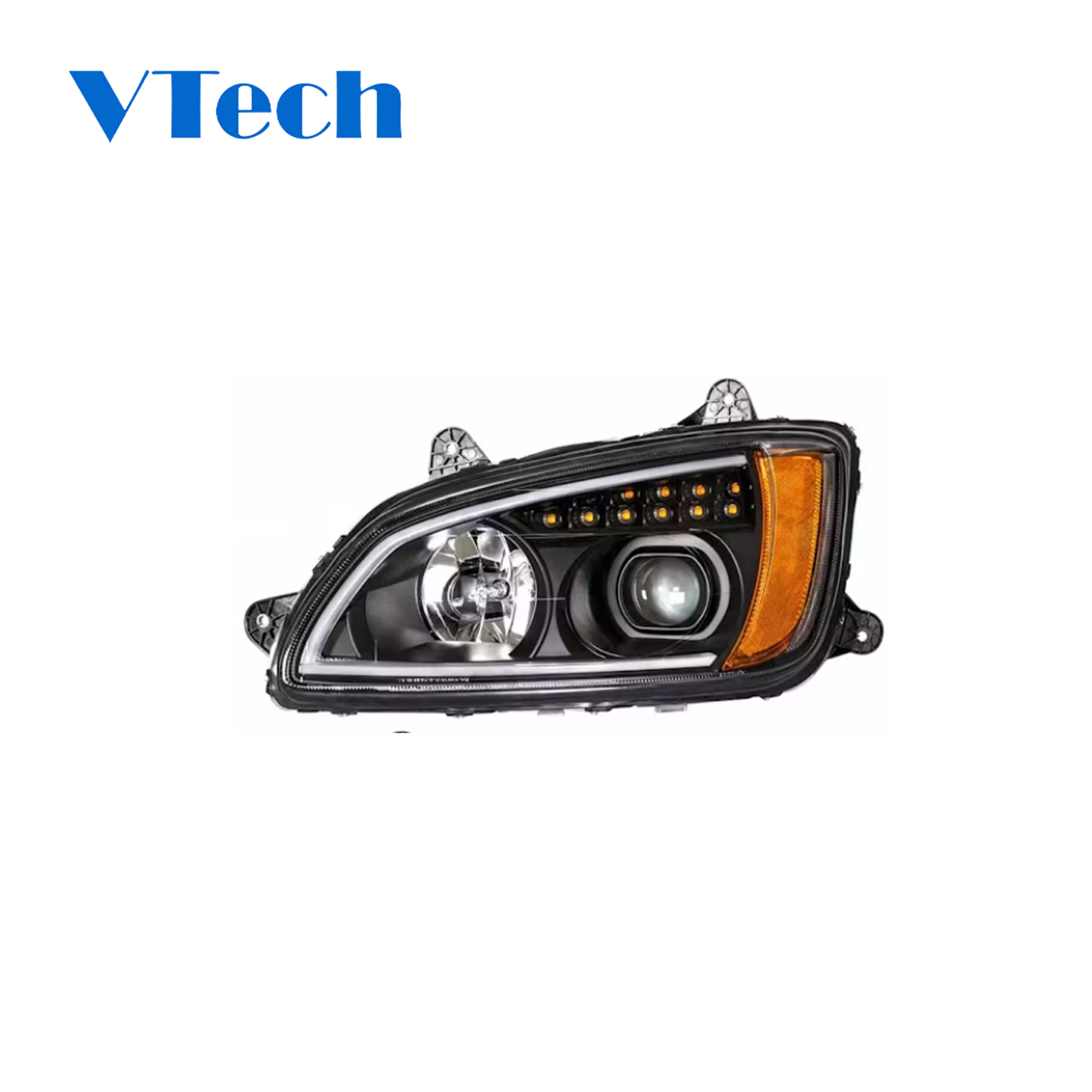 Kenworth T660 2008-2017 Blackout Projection Headlight LED Turn Signal&Position Duty Truck Parts Headlamp For 08-19 Kenworth T170 T270 T300 T370 T660 T700