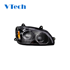 For 2008-2024 Kenworth T660 Full LED Blackout Projector Headlight With Halo Ring Duty Truck Headlamp