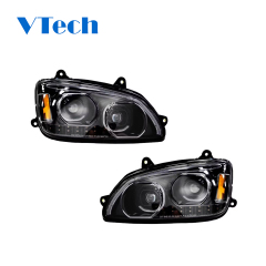 For 2008-2024 Kenworth T660 Full LED Blackout Projector Headlight With Halo Ring Duty Truck Headlamp