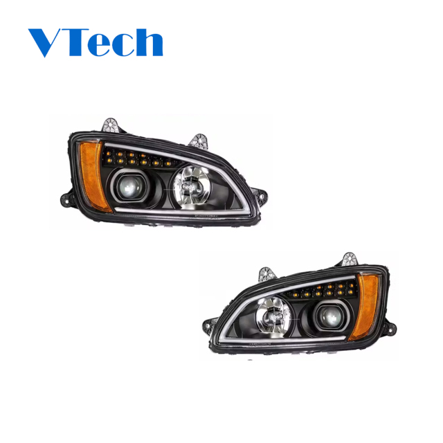 Kenworth T660 2008-2017 Blackout Projection Headlight LED Turn Signal&Position Duty Truck Parts Headlamp For 08-19 Kenworth T170 T270 T300 T370 T660 T700