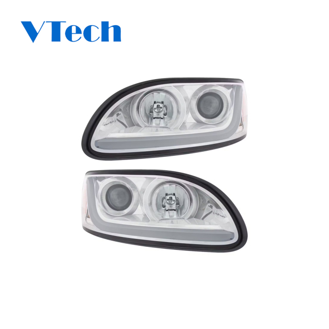 Peterbilt 330 335 382 384 386 387 Projector Headlight With LED Dual Function Light Bar