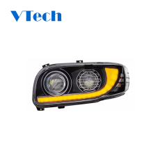 Peterbilt 367 388 389 567 589 Heated Blackout Projector Headlight With Dual Function DRL