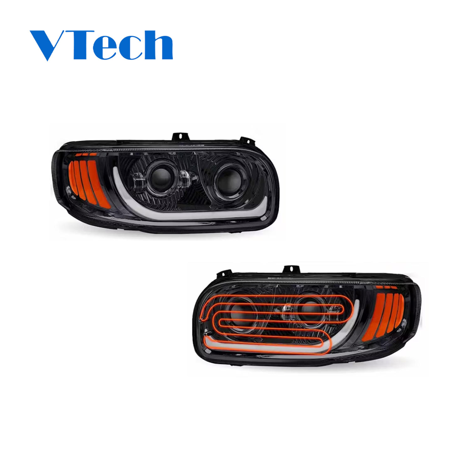 Peterbilt 367/388/389/567/589 Blackout LED Projector Headlights P54-6112-110
