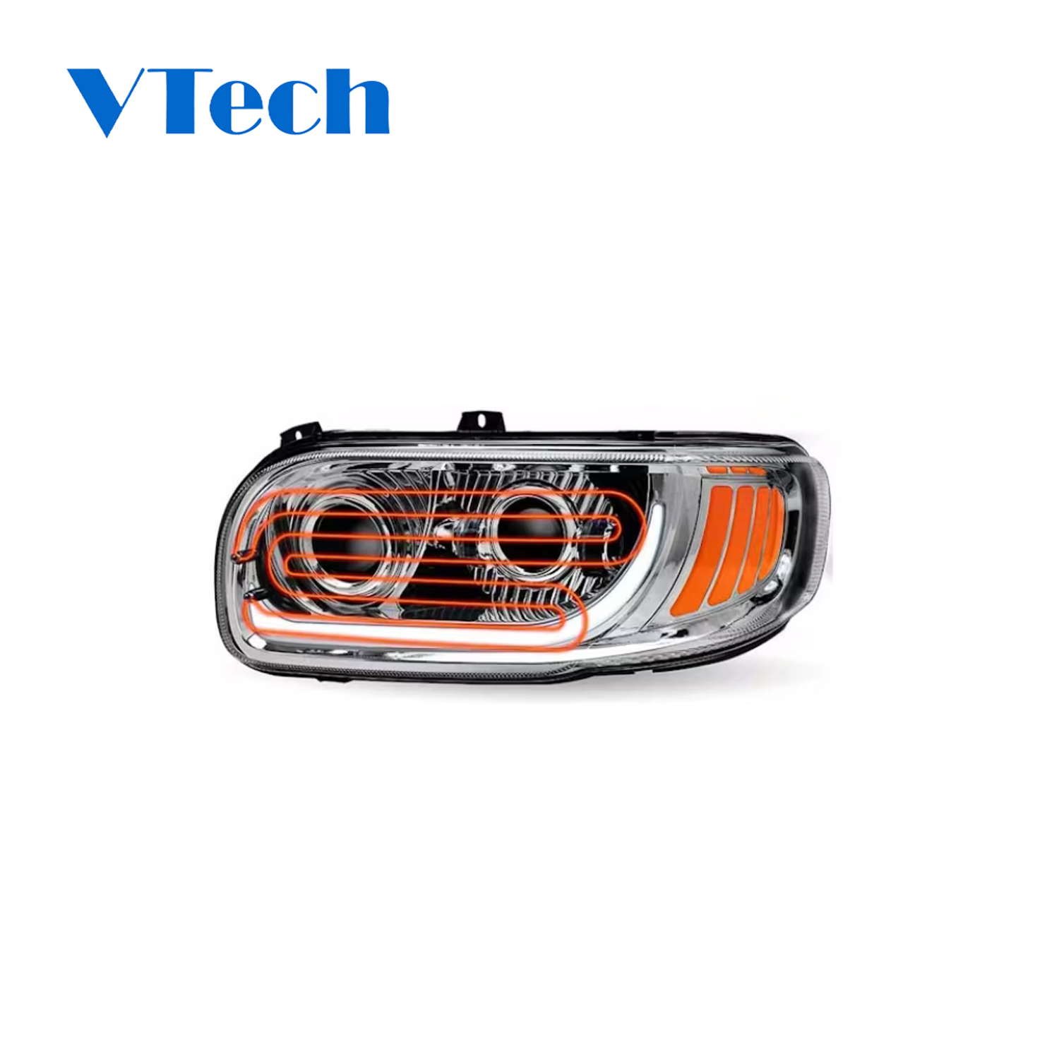 Peterbilt 367 388 389 567 589 Full LED Chrome Aftermarket Projector Headlight P54-6112-110
