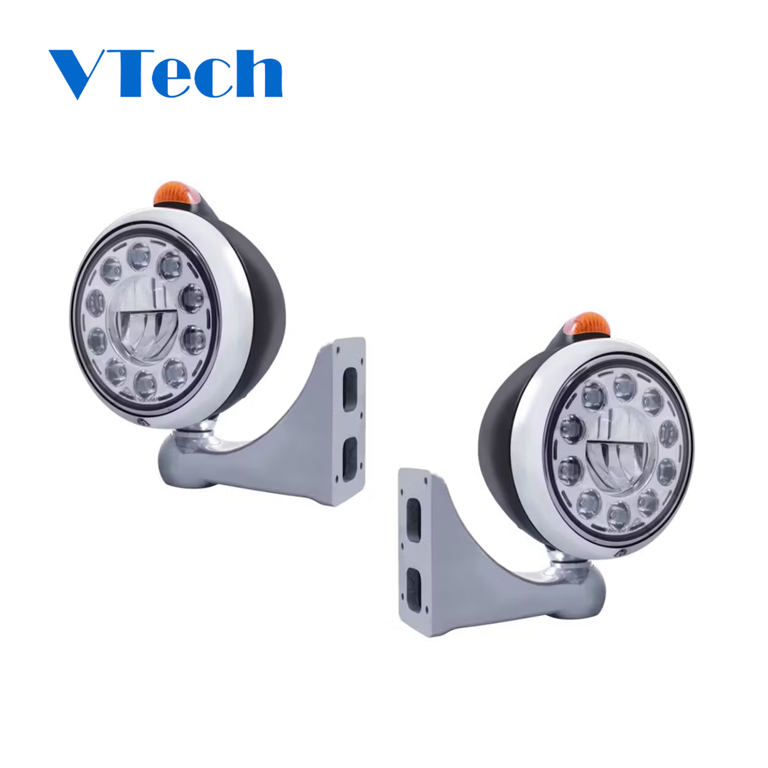 Headlamp Fit for Heavy Duty Truck Black LED Guide Headlight Set Headlamp for Truck