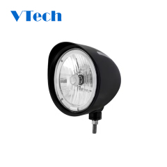 Headlamp Fit for Heavy Duty TruckBlack Billet Style Headlights With Halo LED And Polished Grooves Headlamp for Truck