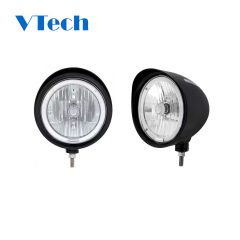 Headlamp Fit for Heavy Duty TruckBlack Billet Style Headlights With Halo LED And Polished Grooves Headlamp for Truck