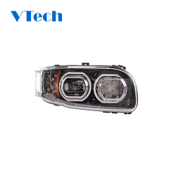 Peterbilt 388 389 367 567 589 Full LED Blackout Aftermarket Projector Headlight With Halo Ring