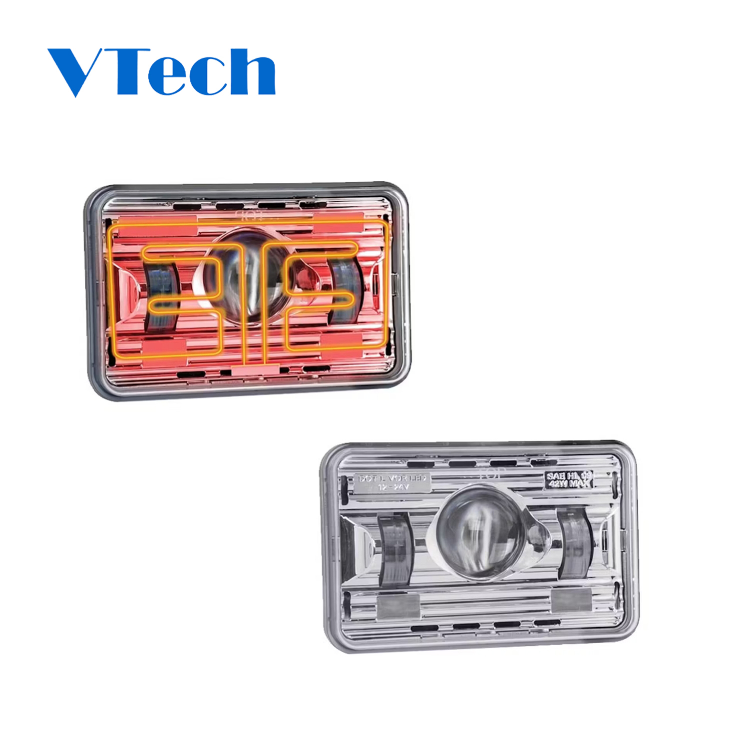 Heavy Duty Truck Spare Parts Fits for Heated 4" x 6" LED Projector Headlight High or Low Beam by Trux Headlamp for Truck