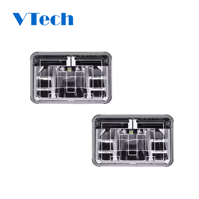 Heavy Duty Truck Spare Parts Fits for High Power Headlight LED 4" x 6" Rectangular Heated Polycarbonate  Headlamp for Truck