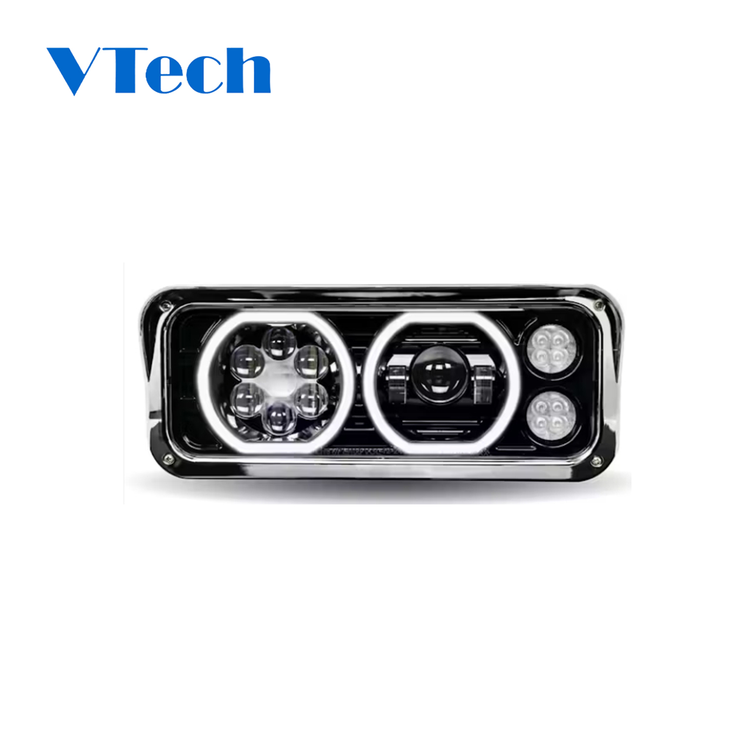 Heavy Duty Truck Spare Parts Fits for Peterbilt 379 378 365 357 Black Projector Headlight Assembly With Halo LED Headlamp