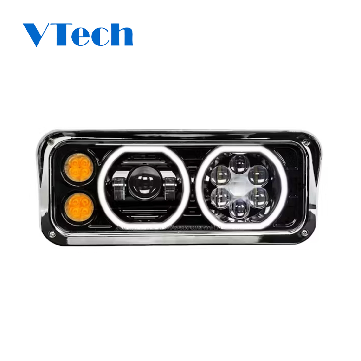 Heavy Duty Truck Spare Parts Fits for Peterbilt 379 378 365 357 Black Projector Headlight Assembly With Halo LED Headlamp
