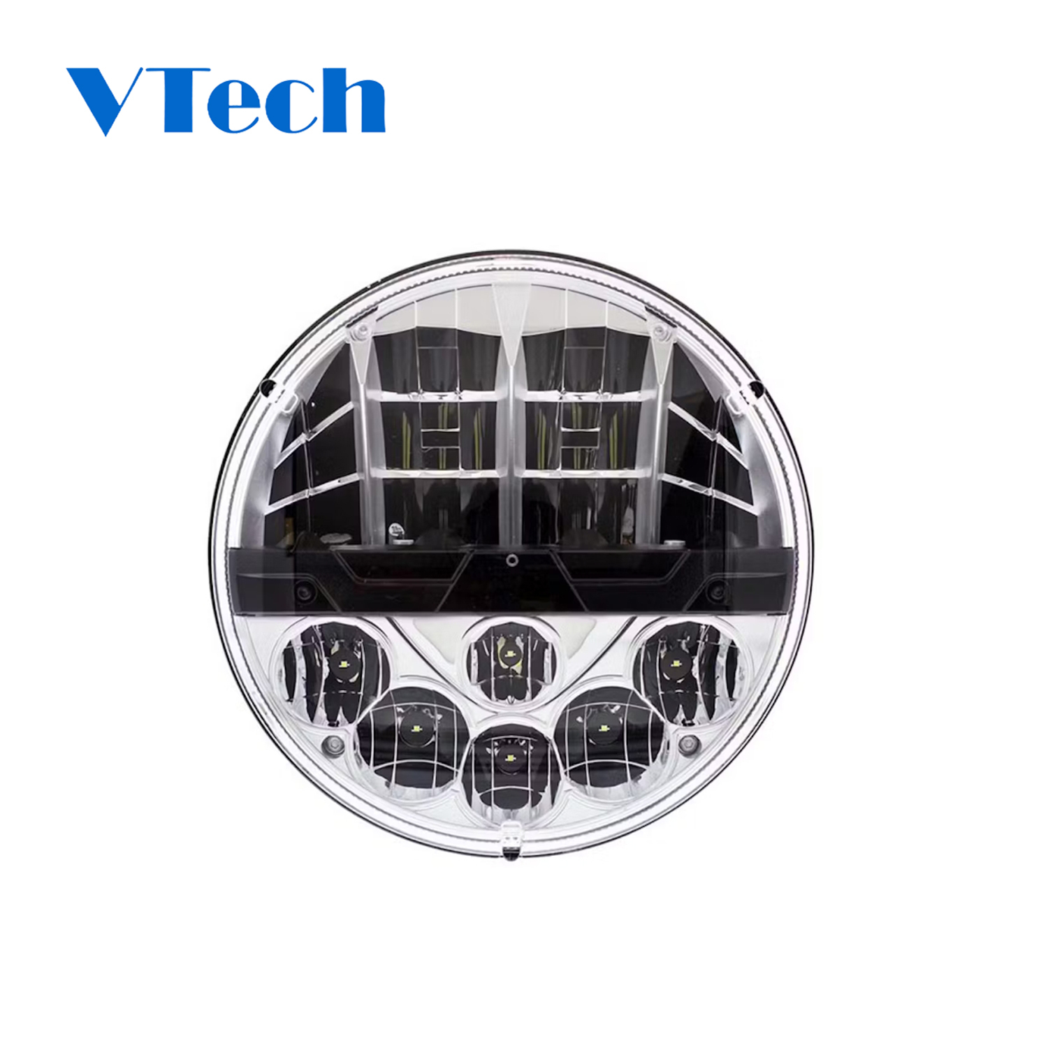 Heavy Duty Truck Spare Parts Fits for Peterbilt 7" Round High Power LED Headlight with Polycarbonate Lens & Housing Headlamp
