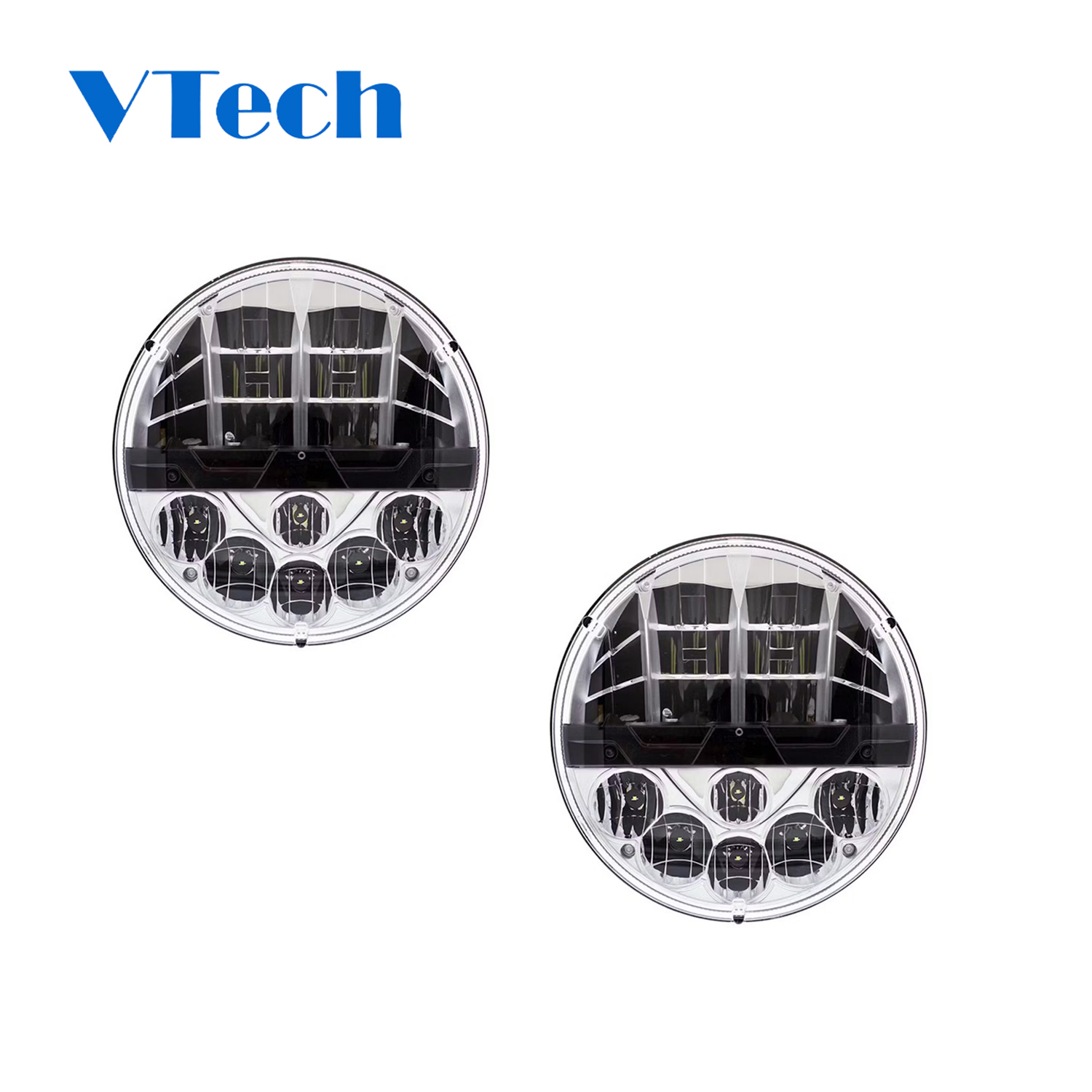 Heavy Duty Truck Spare Parts Fits for Peterbilt 7" Round High Power LED Headlight with Polycarbonate Lens & Housing Headlamp