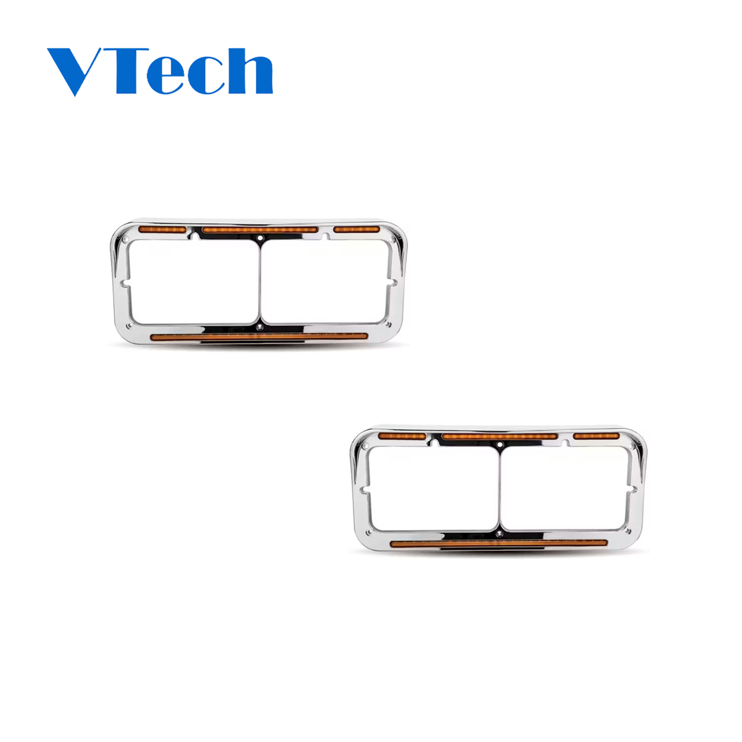 Heavy Duty Truck Spare Parts Fits for Flatline Dual Rectangular Headlight Bezel for Headlamp