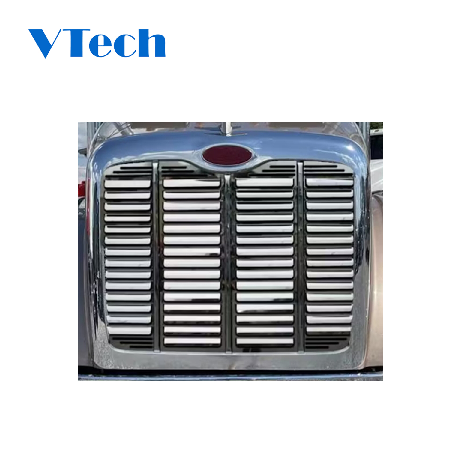 Peterbilt 384 386 Stainless Steel Grill Insert With Louver-Style Bars