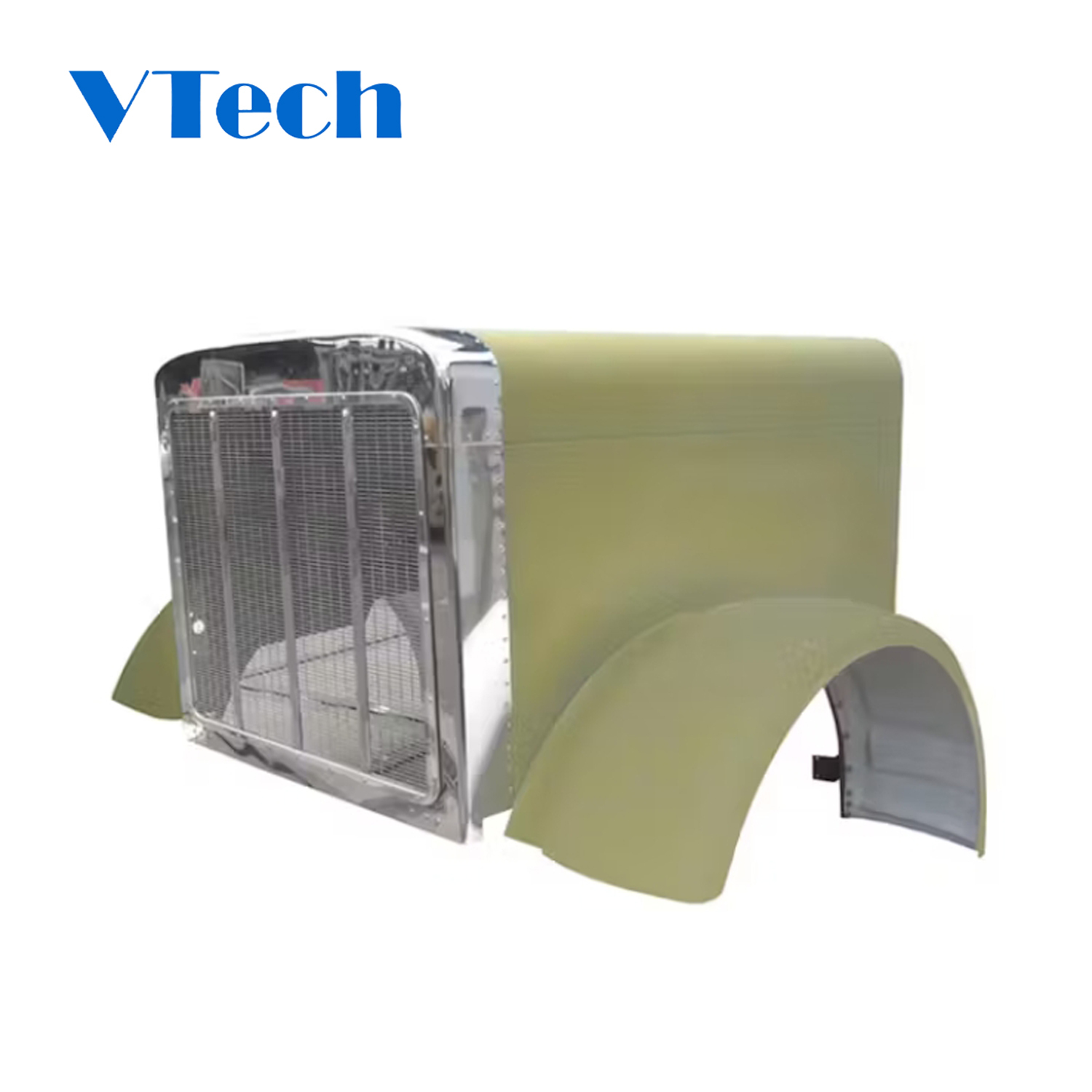 Heavy Duty Truck Bumper Peterbilt 379 Extended Aluminum Hood With Fenders Grill And Surround 1987-2006