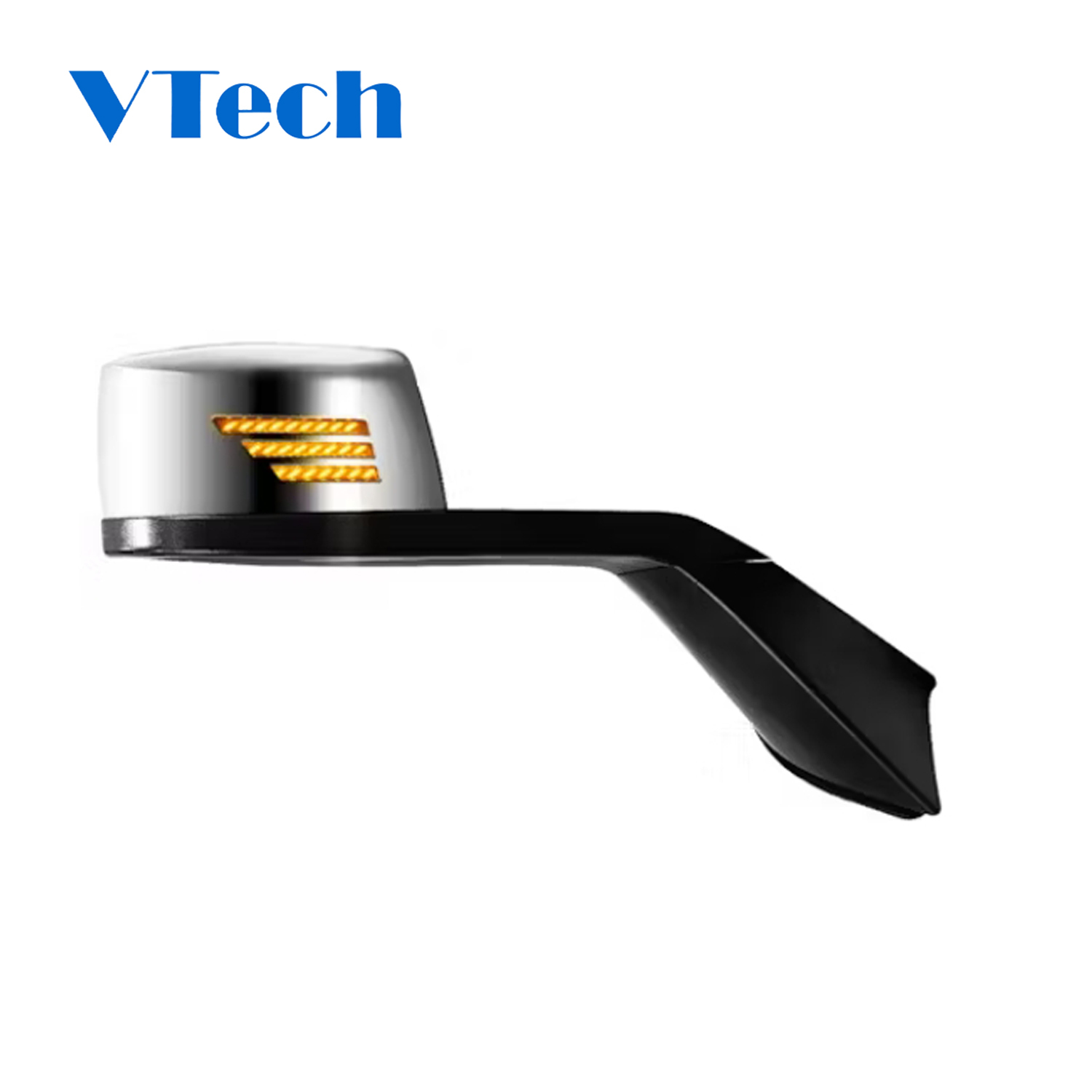 Volvo VNL Heated Chrome Hood Mirror With Sequential LED Turn Signal