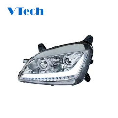 Headlamp Fits for Peterbilt 579 587 Chrome Aftermarket Projector Headlights with LED Bar