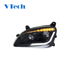 Headlamp Fits for Peterbilt 579 (2012-2021) & 587 (2010-2016) Models  587 Blackout Full LED Headlight With Sequential Turn Signal