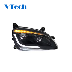 Headlamp Fits for Peterbilt 579 (2012-2021) & 587 (2010-2016) Models  587 Blackout Full LED Headlight With Sequential Turn Signal