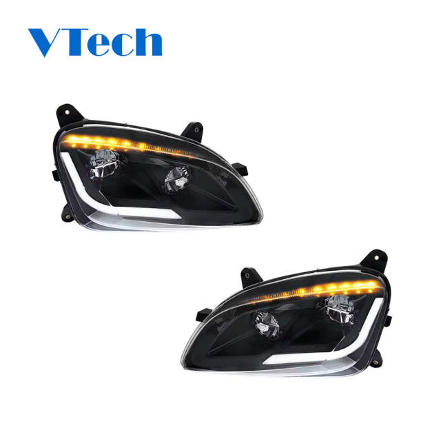 Headlamp Fits for Peterbilt 579 (2012-2021) & 587 (2010-2016) Models  587 Blackout Full LED Headlight With Sequential Turn Signal