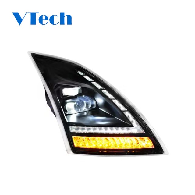 Volvo VNL Full LED Blackout Headlights With DRL and Sequential Turn Signal