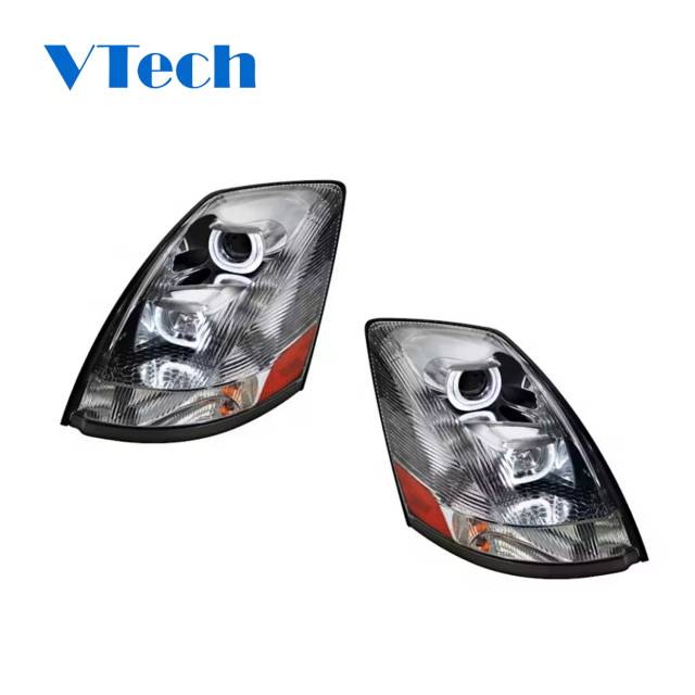 Volvo VNL and VT Chrome Projection Headlights With LED Bar 2004-2018