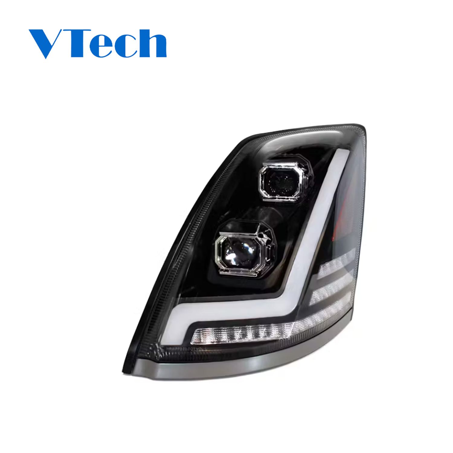Volvo VN VNL Blackout Full LED Projector Headlight With DRL Bolt & Sequential Turn Signal 2003-2017