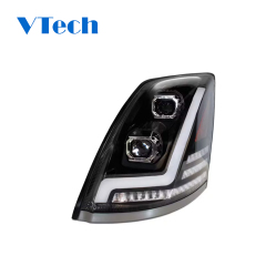 Volvo VN VNL Blackout Full LED Projector Headlight With DRL Bolt & Sequential Turn Signal 2003-2017
