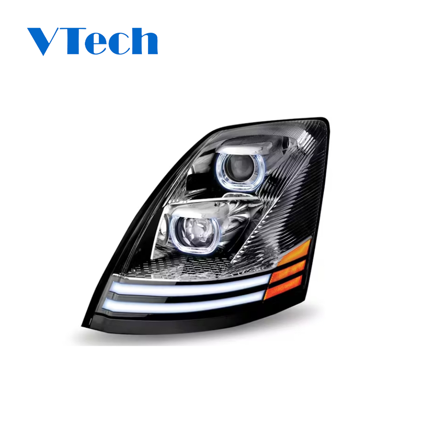 Volvo VNL & VT Chrome Projector Headlight With LED Dual Function Turn Signal 2004-2018