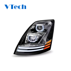Volvo VNL & VT Chrome Projector Headlight With LED Dual Function Turn Signal 2004-2018