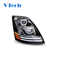 Volvo VNL & VT Chrome Projector Headlight With LED Dual Function Turn Signal 2004-2018