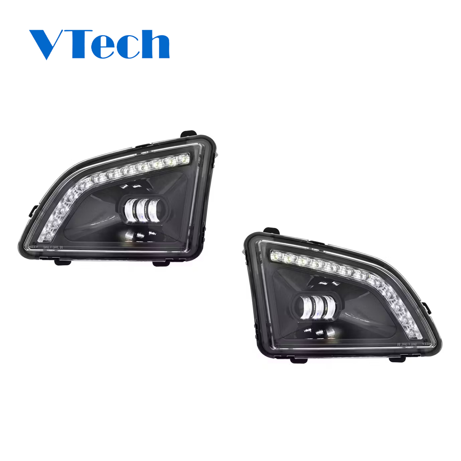 Volvo VNL 2018-2024 LED Black Projector Fog Lights