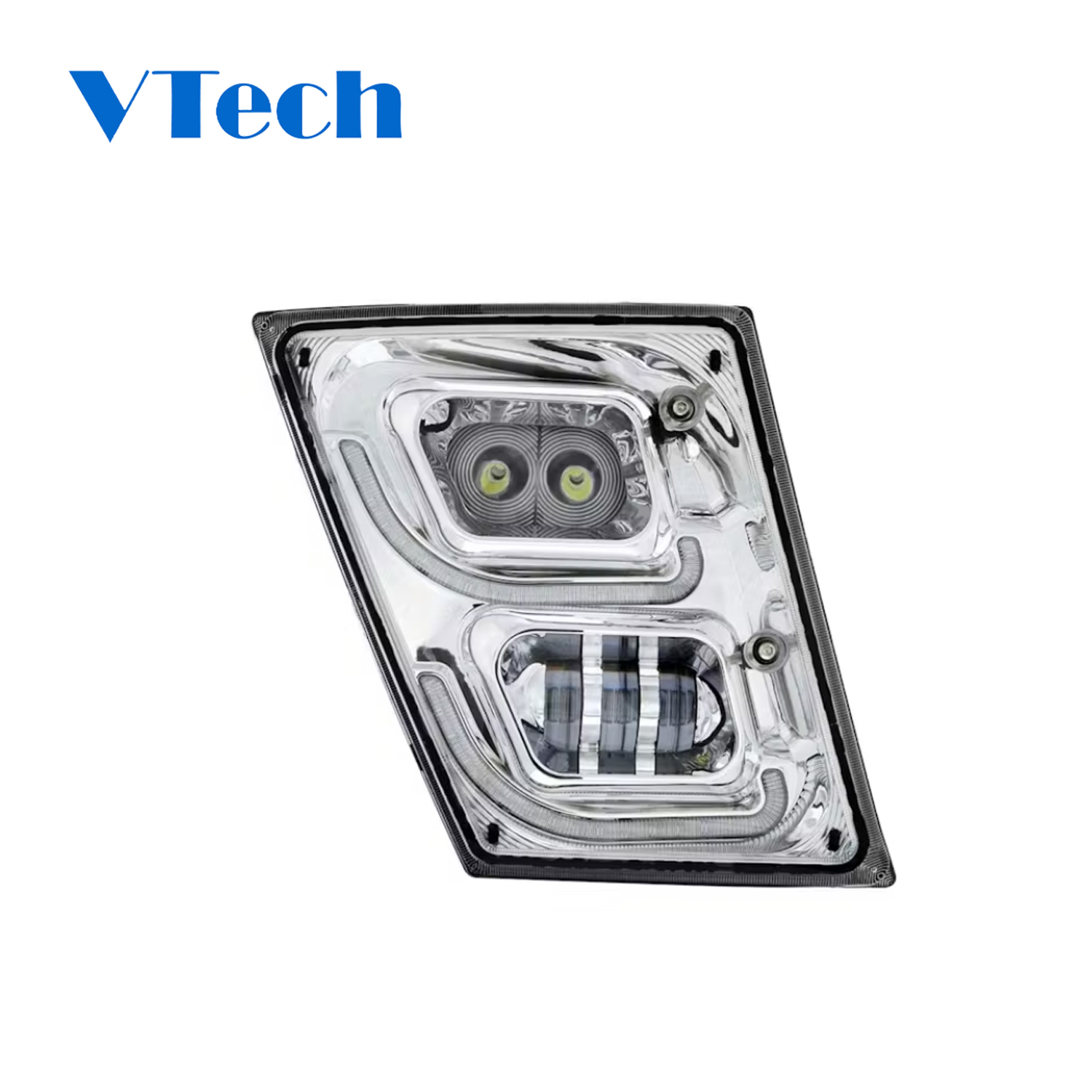 Volvo VN VNL 2004-2018 High Power Full LED Chrome Fog Light With LED Daytime And LED Position Light