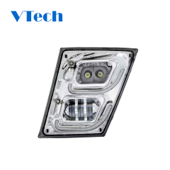 Volvo VN VNL 2004-2018 High Power Full LED Chrome Fog Light With LED Daytime And LED Position Light