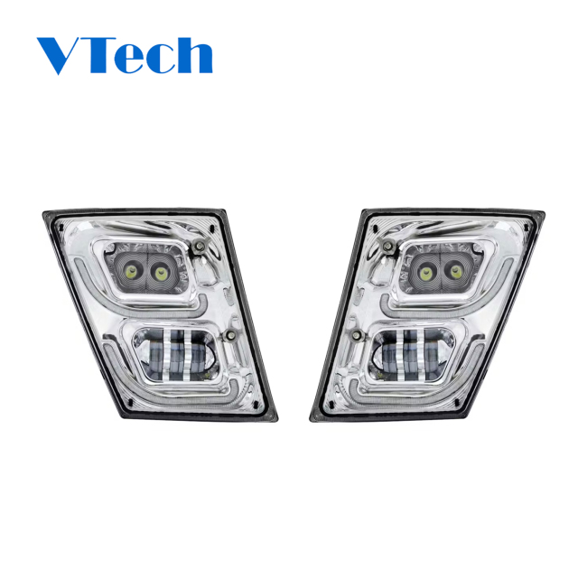 Volvo VN VNL 2004-2018 High Power Full LED Chrome Fog Light With LED Daytime And LED Position Light