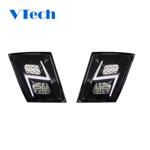 Volvo VN VNL 2004-2018 Black LED Fog Light With Daytime Running Lights