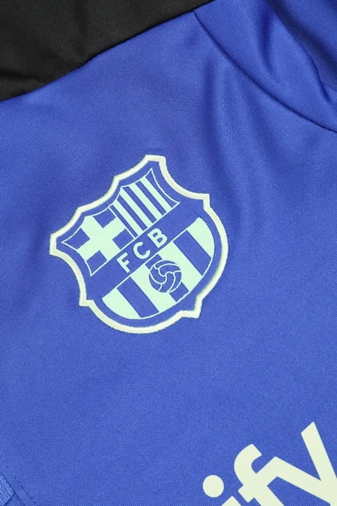 2024/2025 Barcelona Half-Pull Training Wear Blue Football Shirt Kids Size