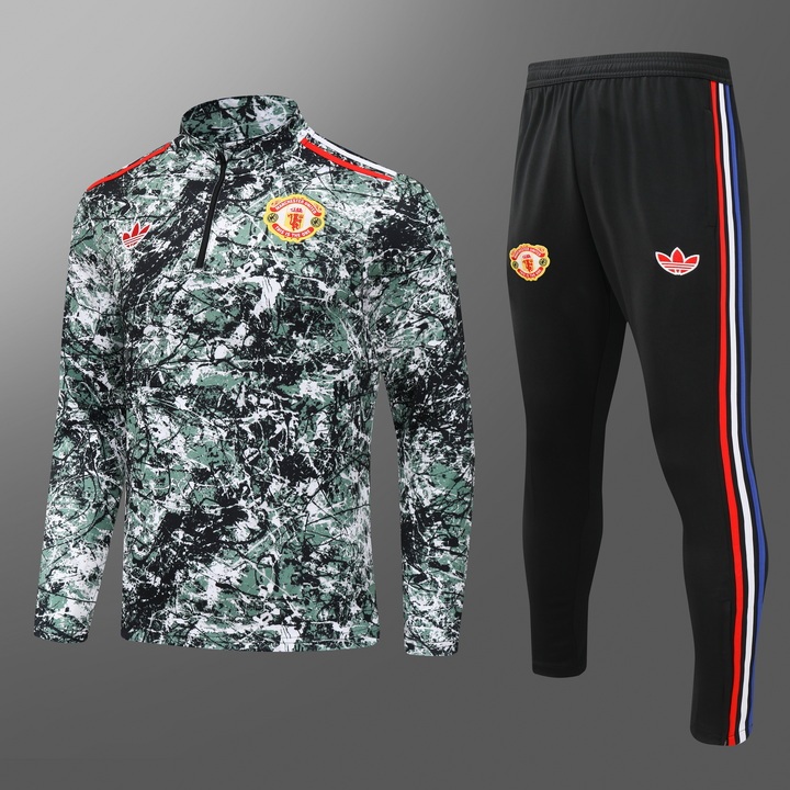 2024/2025 Manchester United Half-Pull Green Football Shirt 1:1 Thai Quality Set