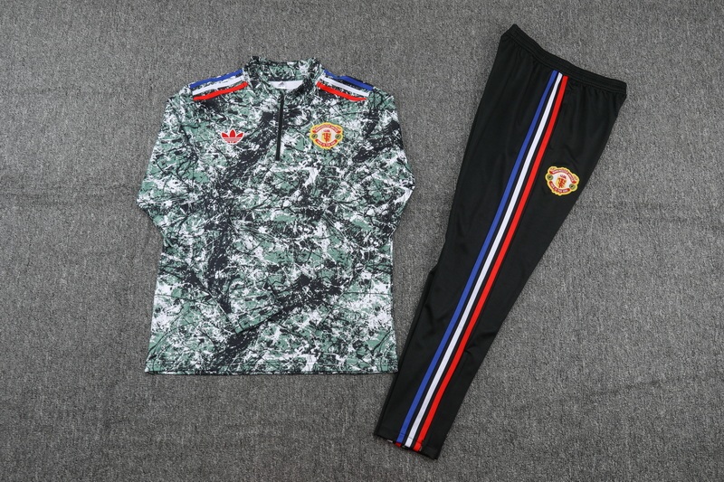 2024/2025 Manchester United Half-Pull Green Football Shirt 1:1 Thai Quality Set